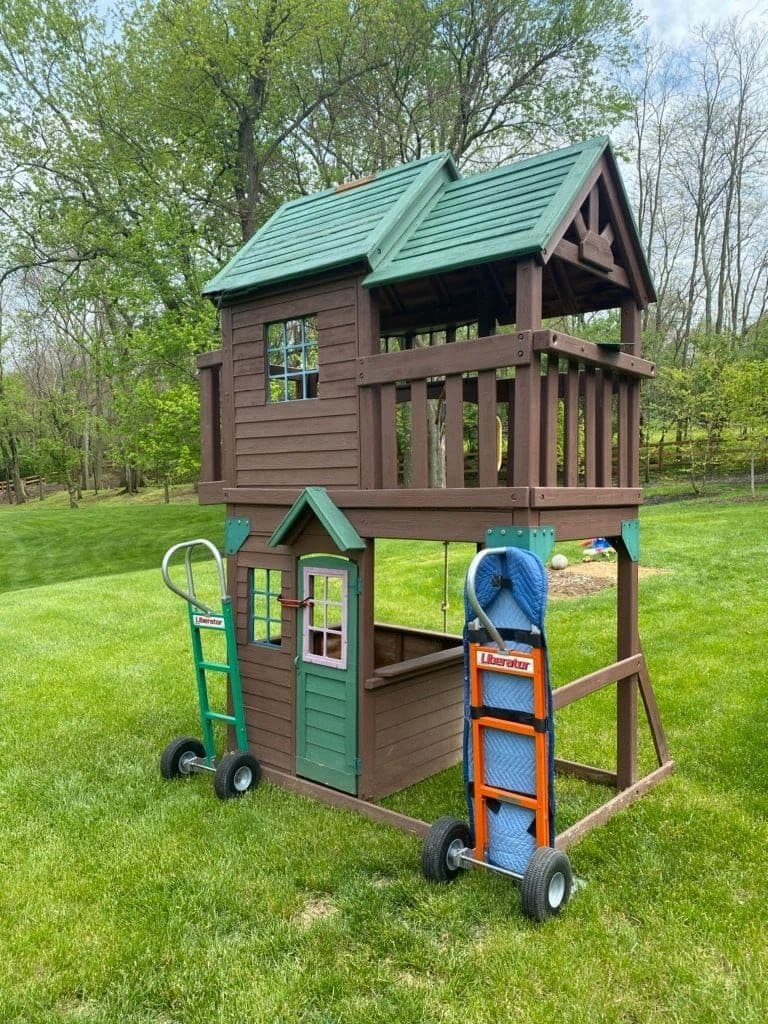 A backyard playset we relocated
