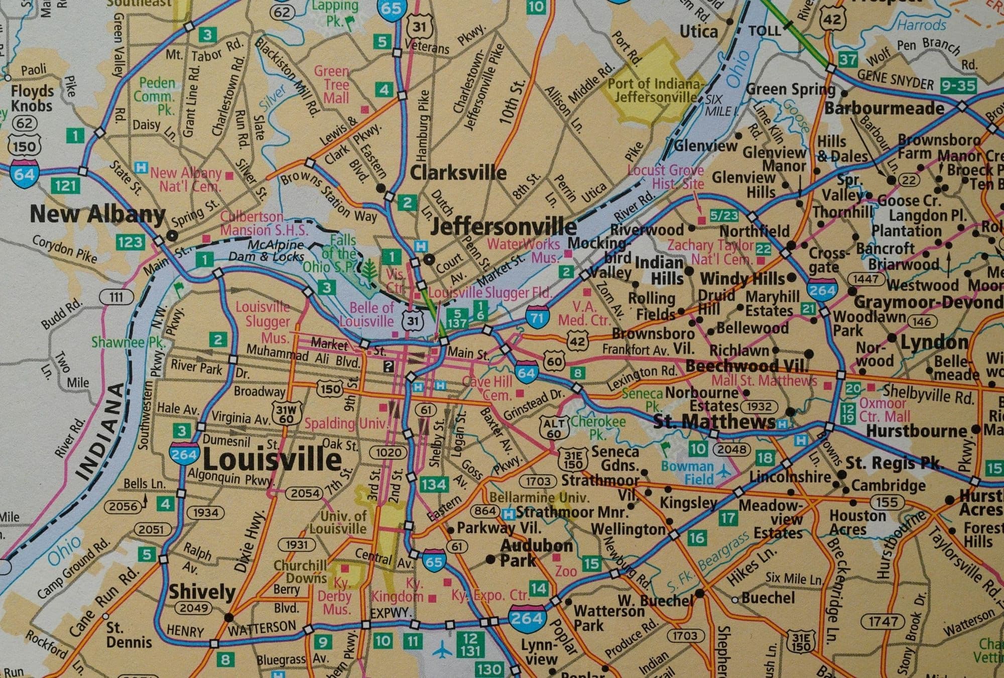 Our service area — moving in and around louisville
